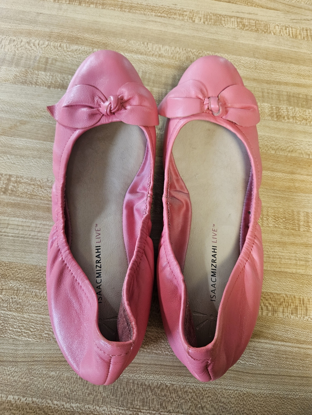 Isaac Mizrahi Pink Knot-Accent Ballet Flats